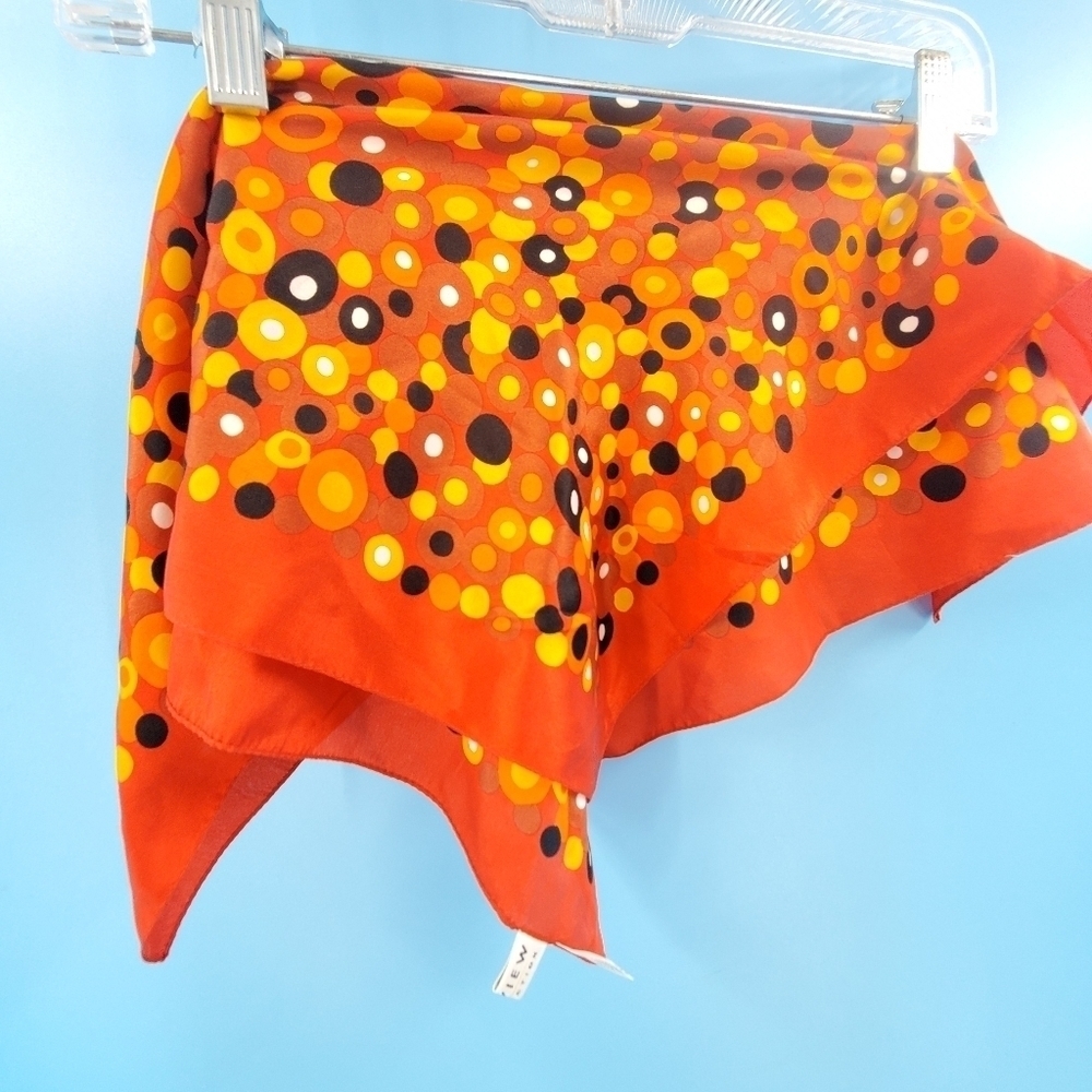 Preview Collection orange polka dot silk scarf 19.5" square